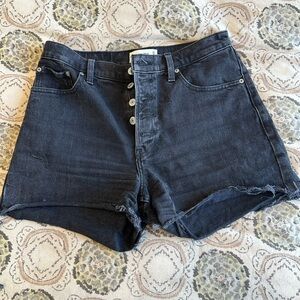 Women’s Abercrombie high rise 4” shorts black denim (size 27/4)